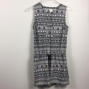 Merona tribal print romper shorts. Waist tie.